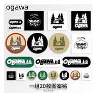 &lt; 24H Delivery &gt; ogawa Waterproof Stickers 20 Sheets Mountaineering Camping Outdoor Luggage Safety Helmet Laptop ipad