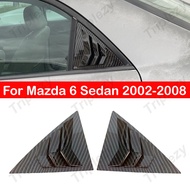 2PCS ABS Carbon Fiber Style Car Rear Window Side Vent Shutter Louver Cover Trim Accessories Styling Auto Parts For 2002-2008 Mazda 6 Sedan Mazda speed6 GG GY GG1 GY1