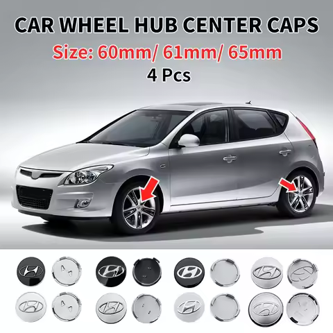 4PCS 60mm 61mm 65mm Car Wheel Center Cap Hub Covers For Hyundai I10 I20 I30 I40 IX20 IX35 Tucson Sol