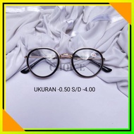 NEW MEN'S MINUS GLASSES FASHION ROUND FRAMEWanita MINUS LENS 0.50 S/D 4.00