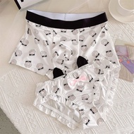 Couple Underwear/Cute Cartoon Sweet/Mid Waist Men/Boxer Female