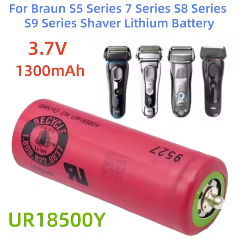 UR18500Y 1300mAh Original Lithium Battery for Braun Shaver S5/S7 Series 720s-4 S8/S9 Series Battery
