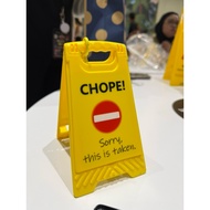 [SG] CHOPE Table CHOPE Seats | Lunchtime best Buddy! FUN and Quirky Yellow Chope Sign | Phone stand 