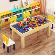🚢Children's Building Block Table Multi-Functional Study Table Solid Wood Sand Table Compatible with Assembled Toy Table