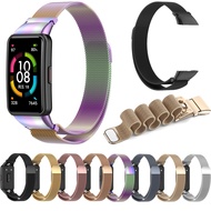 for Huawei Band 6 /Honor band Smart Watchband Milanese Loop Adjustable Metal Strap Replacement Magnetic Clasp Bracelet