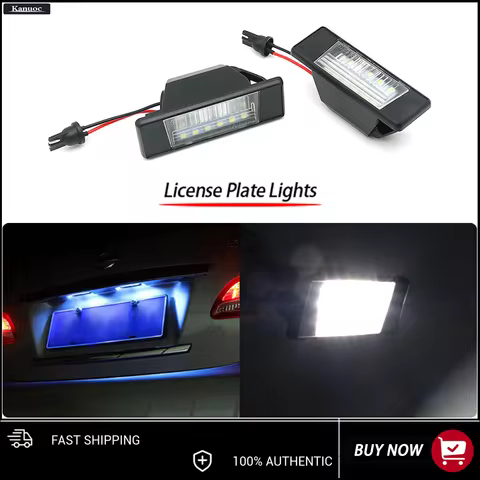 2Pcs Ultra Bright 12V LED License Plate Lights For Nissan X-Trail Qashqai March Versa NV200 Rogue Sp