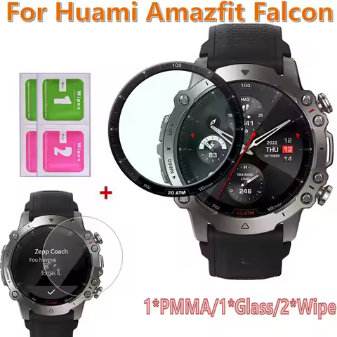 Tempered Glass Film Protectors Screen for Huami Amazfit Falcon Watch band Strap Film Bezel for Amazf