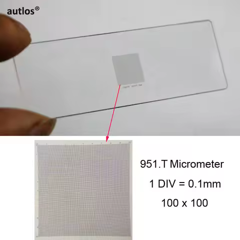 951.T DIV 0.1mm Grid Cell Value Scale Micrometer Calibration Slide Net Partition Board Ruler Stage M
