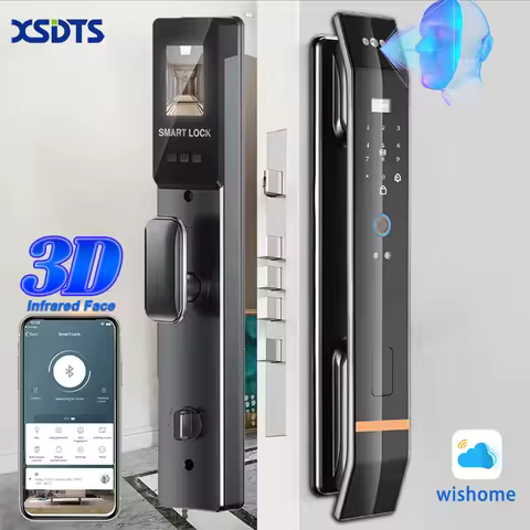 XSDTS 3D Face Smart Door Lock Digital Password Electronic Key IC Card APP Unlock Fingerprint Locks f
