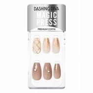 DASHING DIVA - Magic Press 棕色絎縫 美甲指甲貼片 (MJP3W059PC)