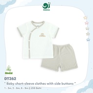 Dokma (4.5-8.8kg) Children's Short-Sleeved Shirt Set Baby Short-sleeve Clothes DT262 (1-3M 3-6M 6-9M