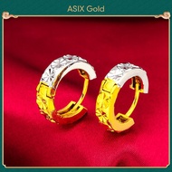 ASIX GOLD Original Sterling Silver 925 Gold 916 Earrings Ladies Hoop Earrings