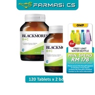 PROMO Blackmores Vitamin B + C 120 Tablets x 2 Bottles (TWIN) EXP:11/2027 [ Vitamin B+C, Folic acid,