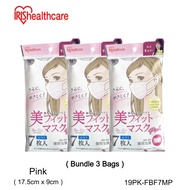 [Bundle 3 bags] Iris Healthcare Japan Beauty-Fit Face Mask , White/Pink , 3ply , 7pcs/bag