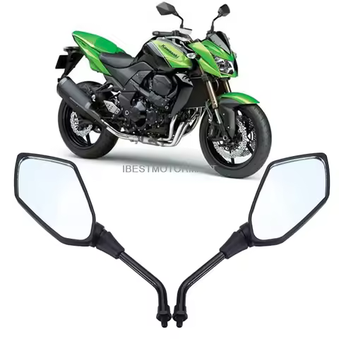 Motorcycle Rear View Mirrors 10mm M10 Fit For Kawasaki Z750 2004-2011, Z1000 2003-2011, ER6B ER-6N 2