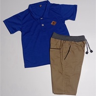 Boys' Clothing Set T-Shirt Collar Chino Shorts Ages 1 2 3 4 5 6 7 8 9 10 Years