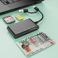 Multi 6 in 1 USB A/USB C Dual Connector for CAC/ID IC Card/SIM/SD/Micro SD/MS/M2, DOD Military USB C
