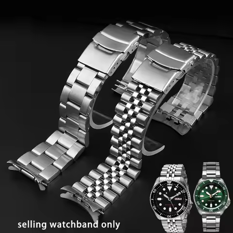 For Seiko No.5 Solid Stainless Steel Band 20mm 22mm Men's Sports Strap SKX007 SKX009 SRPD63K1 SKX175