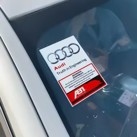 Jdm car logo windshield electrostatic racing sticker For Audi A4 A5 Q3 A6 TT A9 A7 A8 A11 A1 Q5 Q7 S