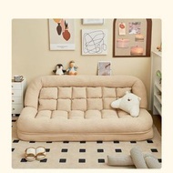雙人折疊榻榻米沙發床｜懶人可躺可睡兩用榻｜客廳臥室大型休閒窩杏黃色120cm