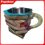 Painted Book Cup 3D Stacked Book Coffee Mug 300ml Unique Reading Atmosphere Mug Literary Collection 