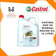 CASTROL GTX MINERAL ENGINE OIL 20W-50 / ENGINE MINYAK HITAM MINERAL CASTROL 20W-50 (4 LITER)