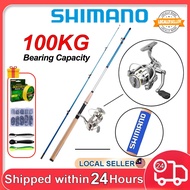 Shimano Rod Fishing Rod Set Reel Spinning Murah Joran Pancing Set Udang Galah Rod Pantai Pancing Set