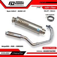 Racing Exhaust Full Set System Silincer 27cm Ninja250 CBR250 R25 MT25 Z250 Bass Sound Original Adash
