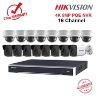 Hotdeal 16 Channel Hikvision 4K 8MP POE Network NVR CCTV System With 16 x 5MP POE Camera ( Mix Bulle