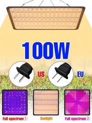 100w Led植物生長燈全光譜110v專業量子板生長燈,果蔬220v日光綠色植物填充燈,紅藍溫室帳篷花卉苗圃成長盒uv Ir多肉種子水耕系統室內盆栽苗木栽培照明歐盟/美國