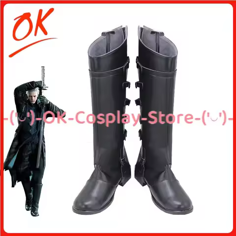[Customized] Vergil Cosplay Shoes Anime Game Roleplay Costume Prop Halloween Carnival Holiday Party 