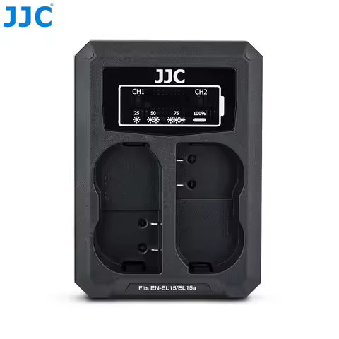 JJC USB Camera Battery Charger for Nikon ZFC Z30 Z50 Z50 II Nikon EN-EL25 Dual Battery Charger with 