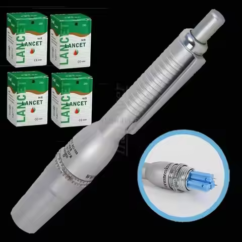 1 pcs pen + 200pcs(4 boxes) needles Stainless Steel Pen for Twist Off blood Lancet, Cupping Therapy 