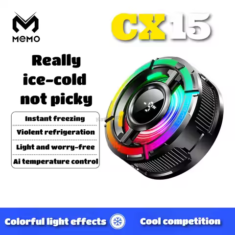 MEMO CX15 Mobile Phone 5V/3A AI Freeze PUBG Game Cooler Semiconductor Magnetic/Back-clip Cooling Fan