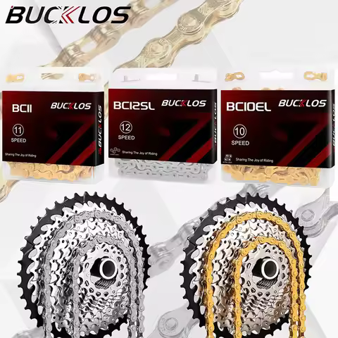 BUCKLOS 8/9/10/11/12 Speed Chain 9v 10v 11v 12v MTB Chain Road Bike Current for KMC 116L 126 Link L/