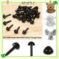 SIMPLESHOP 100pcs/bag Safety Triangle Noses Accessories Mini Black 4.5X5.5MM