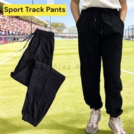 [4XL-6XL] Unisex Tracksuit Black Color Sport Long Pants