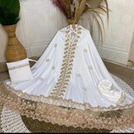 Mukena Dewasa Bahan Sutra mix brukat Jumbo SAHIRA Renda Mewah