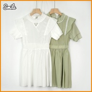 Smile slim size cute korean style dress printed for woman beach anniversary dress