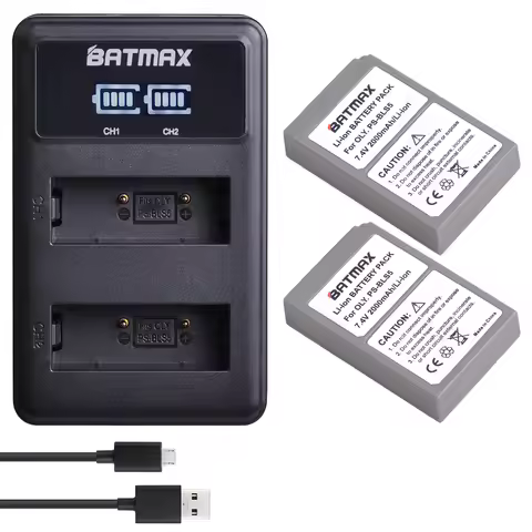 Batmax PS-BLS5 BLS-50 Battery+LED USB Charger for Olympus PEN E-PL2,E-PL5,E-PL6,E-PL7,E-PL10,E-PM2,O