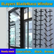 Traditional 8 Blade Naco Window Single /naco window/ Double Louvres / Nako Tingkap / Louvre Window/n