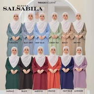 THEAZA SALSABILA LONG BLOUSE COTTON LABUH MUSLIMAH LOOSE CUT CORAK PETAK