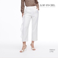 LOF-FI-CIEL womans pants Jubili Ruffle กางเกงผู้หญิง ขายาว แต่งระบาย สีขาว F9X9WH