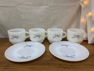 1960’ ANCHOR HOCKING Fire King ware HARVEST collection made in USA cup coffeecup teacup glass cup saucer plate round plate small plate glass plate white glass milk glass single piece 1960年代 牛奶 玻璃 強化玻璃 杯盤組 玻璃杯 杯子 咖啡杯 茶杯 白色 盤  盤子 玻璃瓶 圓盤 小盤子 稻穗 豐收 系列 美國製 單件