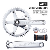 SKEACE Alumnium Alloy Crankset Fixed Gear Bicycle Crank 165mm 144BCD 49T Hollowtech Single Speed Par