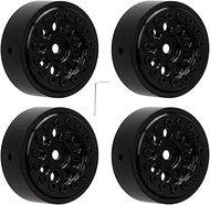 4Pcs 1.0 Inch Wheel Hub for FMS FCX24 1/24 RC Car, Aluminum Alloy 9 - Hole Hub with Weighted CNC Des