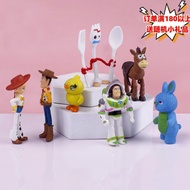 Affordable Shipment~Solid PVC2 Generation Toy Story 7-Piece Set Cake Cream Bucket Decoration Childre