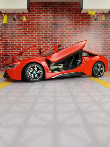rastar 1:24 BMW I8 alloy super sports car model car ornaments collection doors and hoods can be open