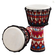 8 Inch Portable African Drum Djembe Hand Drum with Colorful Art Patterns Percussion Musical Instrume