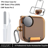 for CMF Buds 2 Plus (2025) / CMF Buds Pro 2 Case with Phone Holder, Soft TPU Clear Protective Case w